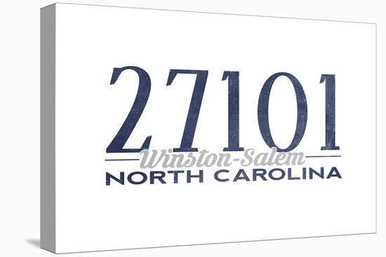 Winston-Salem, North Carolina - 27101 Zip Code (Blue)-Lantern Press-Stretched Canvas