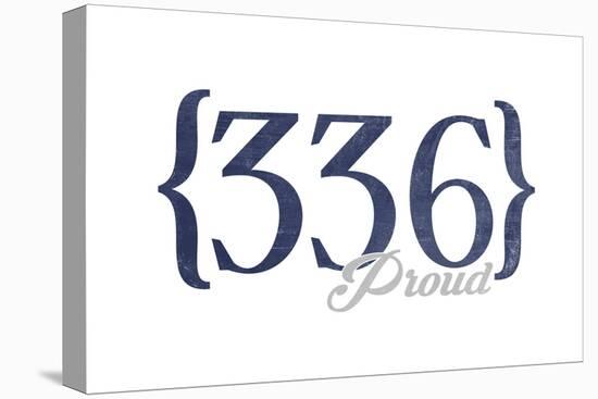 Winston-Salem, North Carolina - 336 Area Code (Blue)-Lantern Press-Stretched Canvas