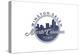 Winston-Salem, North Carolina - Skyline Seal (Blue)-Lantern Press-Stretched Canvas