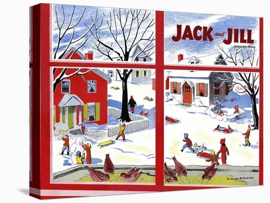 Winter Fun - Jack and Jill, January 1949-Janet Smalley-Premier Image Canvas