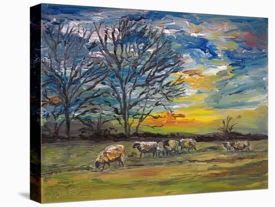 Winter Grazing, 2008, (Oil on Canvas)-Helen White-Premier Image Canvas