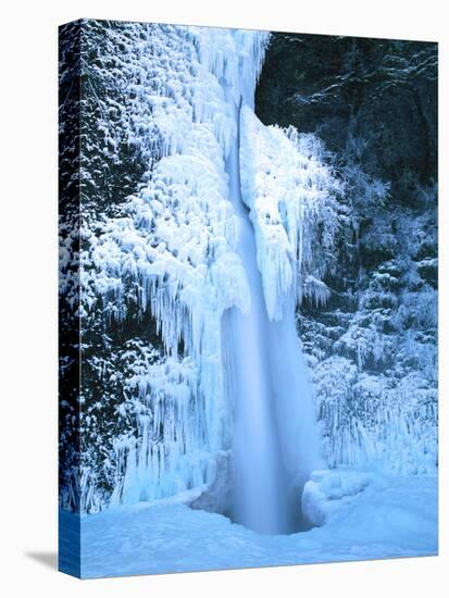 Winter ice hangs on Horsetail Falls, Columbia River Gorge National Scenic Area, Multnomah County...-null-Premier Image Canvas