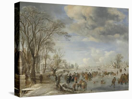 Winter in Holland, Skating Scene, 1645-Aert van der Neer-Premier Image Canvas