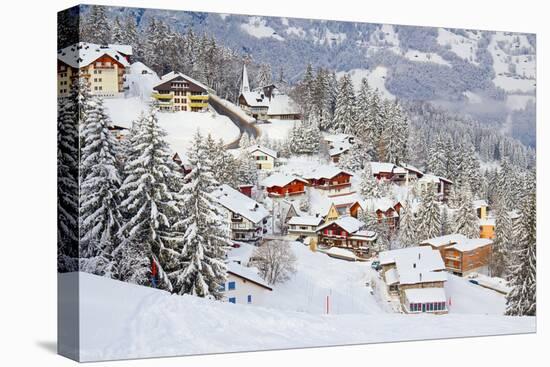 Winter in Swiss Alps (Flumserberg, St. Gallen, Switzerland)-swisshippo-Premier Image Canvas