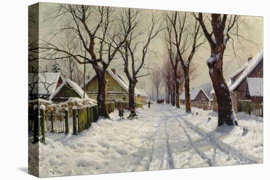 Winter in the Village-Walter Moras-Premier Image Canvas