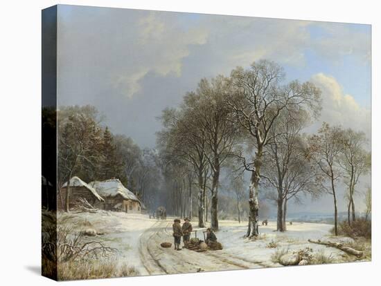 Winter Landscape, 1835-38-Barend Cornelis Koekkoek-Stretched Canvas