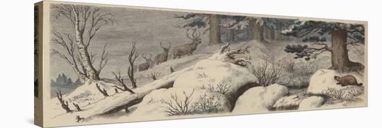 Winter Landscape in Canada (Coloured Engraving)-German School-Premier Image Canvas
