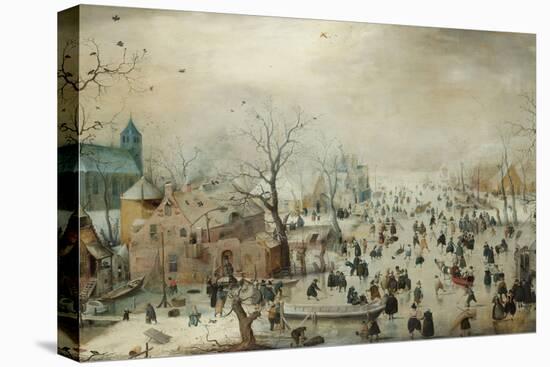 Winter Landscape with Skaters. C.1608-Hendrik Avercamp-Premier Image Canvas