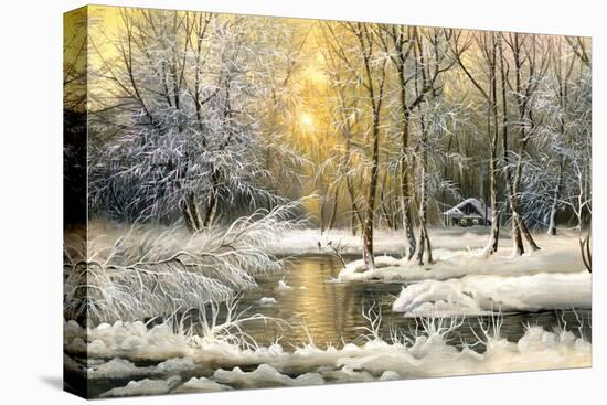 Winter Landscape With The Wood River-balaikin2009-Stretched Canvas