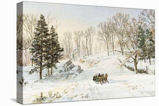 Winter on Ravensdale Road, Hastings-On-Hudson, New York, 1890 (Watercolor and Gouache on Paper)-Jasper Francis Cropsey-Premier Image Canvas