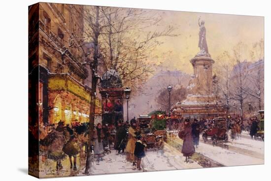 Winter Paris Street Scene-Eugene Galien-Laloue-Premier Image Canvas