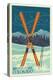 Winter Park, Colorado - Crossed Skis-Lantern Press-Stretched Canvas