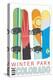 Winter Park, Colorado - Snowboards in Snow-Lantern Press-Stretched Canvas