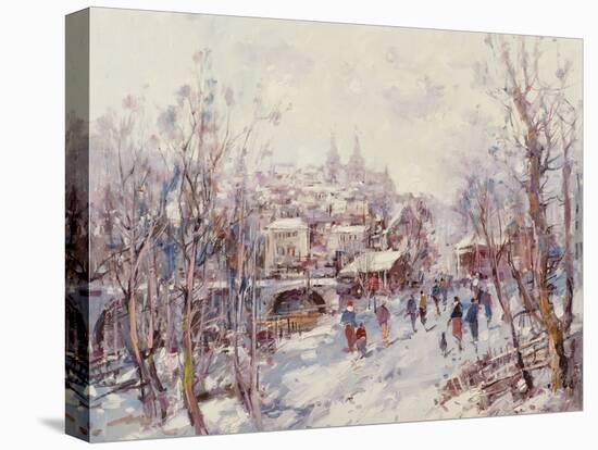 Winter Scene in a French Cathedral Town-Heinrich Hansen-Premier Image Canvas