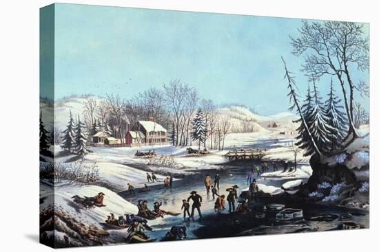 Winter Scene: Morning 1854-Currier & Ives-Premier Image Canvas