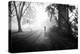 Winter Scene with Male Figure Jogging in Park-Sharon Wish-Premier Image Canvas