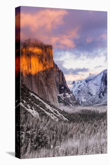 Winter sunset over Yosemite Valley from Tunnel View, Yosemite National Park, California, USA-Russ Bishop-Premier Image Canvas