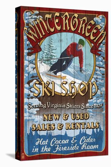 Wintergreen, Virginia - Ski Shop-Lantern Press-Stretched Canvas