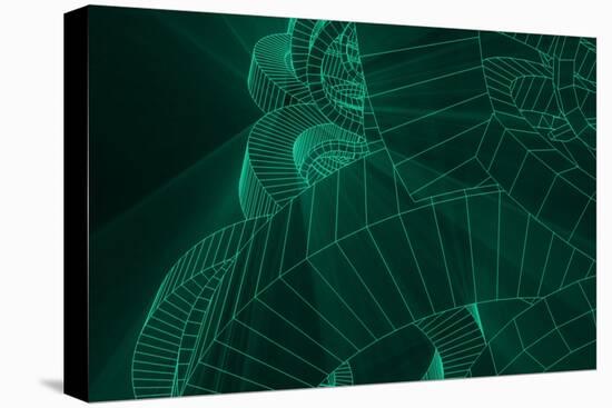 Wireframe Abstract with Geometric Glowing Line or Lines-kentoh-Stretched Canvas