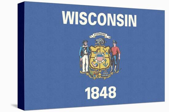 Wisconsin State Flag-Lantern Press-Stretched Canvas