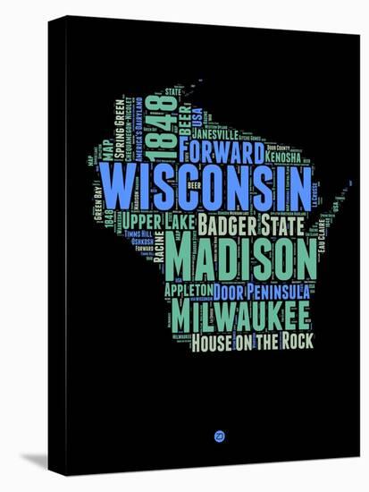 Wisconsin Word Cloud 1-NaxArt-Stretched Canvas