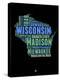 Wisconsin Word Cloud 1-NaxArt-Stretched Canvas