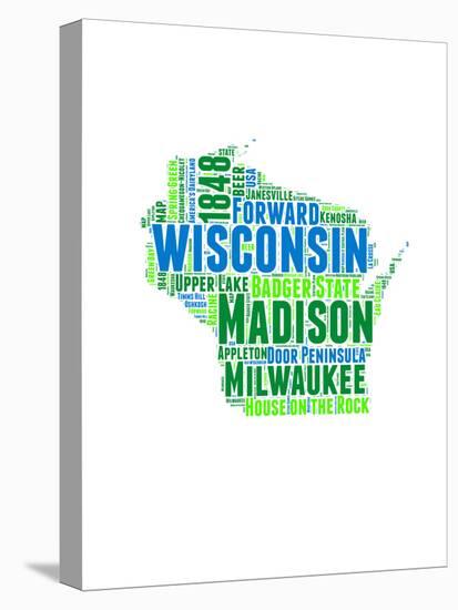 Wisconsin Word Cloud Map-NaxArt-Stretched Canvas