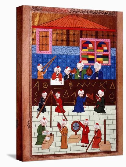 Wise Men and Astronomers in the Galata Observation Tower, Ottoman Minature, 16th century-null-Premier Image Canvas