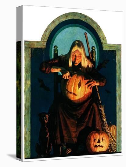 "Witch Carving Pumpkin,"October 27, 1928-Frederic Stanley-Premier Image Canvas