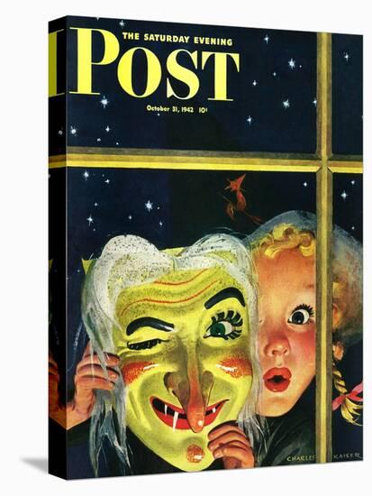 "Witch's Mask," Saturday Evening Post Cover, October 31, 1942-Charles Kaiser-Premier Image Canvas