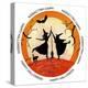 Witches Dance Circle Happy Halloween-Cheryl Bartley-Premier Image Canvas