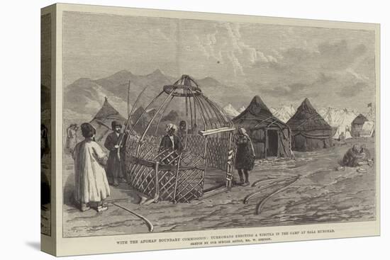 With the Afghan Boundary Commission, Turkomans Erecting a Kibitka in the Camp at Bala Murghab-William 'Crimea' Simpson-Premier Image Canvas