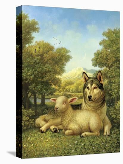 Wolf Lies Down with the Lamb-Dan Craig-Premier Image Canvas