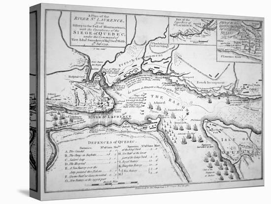 Wolfe's Plan for the Siege of Quebec in 1759, 1780-null-Premier Image Canvas