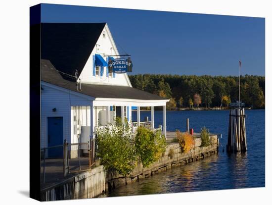 Wolfeboro Dockside Grille on Lake Winnipesauke, Wolfeboro, New Hampshire, USA-Jerry & Marcy Monkman-Premier Image Canvas