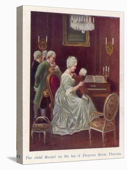 Wolfgang Amadeus Mozart as a Child Taken by the Empress Maria Theresia onto Her Imperial Lap-Rudolf Klingsbogl-Stretched Canvas