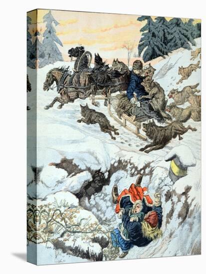 Wolves Attack Sleigh Convoy Scandinavia (March 1903)-null-Premier Image Canvas