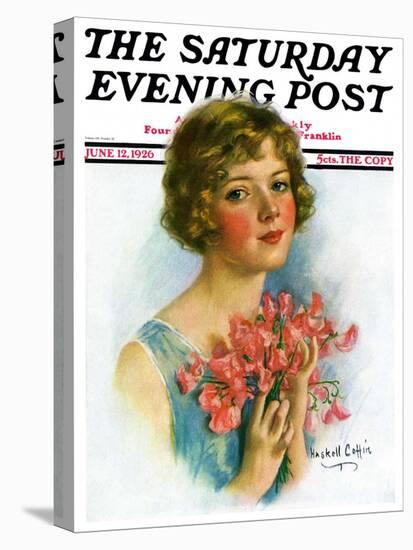 "Woman and Flowers," Saturday Evening Post Cover, June 12, 1926-William Haskell Coffin-Premier Image Canvas