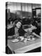 Woman and Her Daughter Eating in a Restaurant-Lisa Larsen-Premier Image Canvas