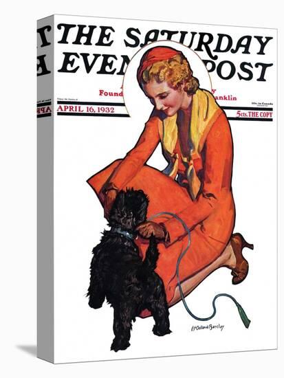 "Woman and Scottie," Saturday Evening Post Cover, April 16, 1932-McClelland Barclay-Premier Image Canvas