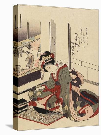 Woman Arranging Bonkei, 1820-1834-Katsushika Hokusai-Premier Image Canvas