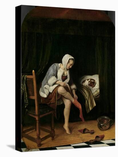 Woman at Her Toilet, 1655-60-Jan Steen-Stretched Canvas