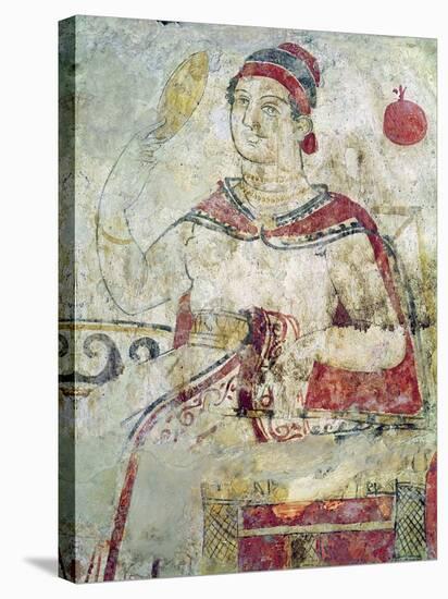 Woman at Her Toilet, Detail from a Funerary Scene, Samnite Period, 5th-4th Century BC-Etruscan-Premier Image Canvas