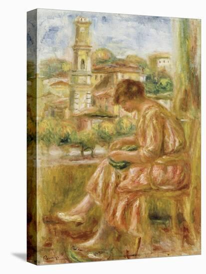 Woman at the Window with a View of Old Nice, 1918-Pierre-Auguste Renoir-Premier Image Canvas