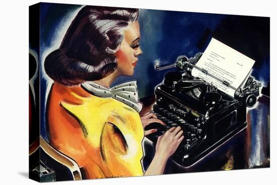 Woman at Typewriter, 1939-null-Premier Image Canvas