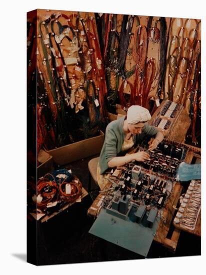 Woman at Work in General Electric Factory-Alfred Eisenstaedt-Premier Image Canvas