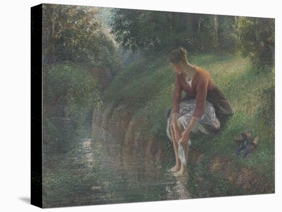 Woman Bathing Her Feet in a Brook, 1894-95-Camille Pissarro-Premier Image Canvas