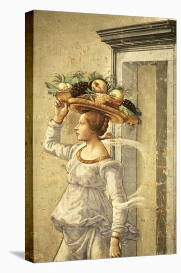Woman Carrying Fruit, from the Birth of St. John the Baptist (Detail)-Domenico Ghirlandaio-Premier Image Canvas