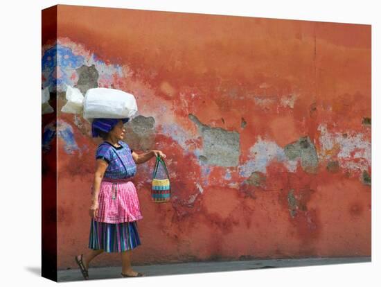 Woman Carrying Sack, Antigua, Guatemala-Keren Su-Premier Image Canvas