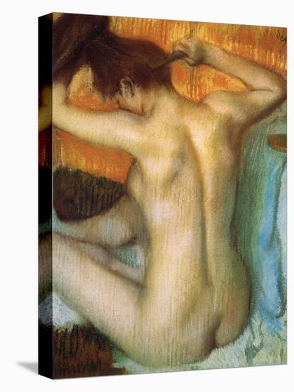 Woman Combing Her Hair-Edgar Degas-Stretched Canvas